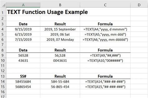 TEXT function .